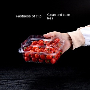 Op maat gemaakte transparante voedselverpakking van PET-plastic, wegwerpbaar clamshell doosje voor groenten, fruit, druiven, lychees en kersen - Product Image 3
