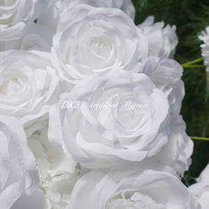 Nuevo estilo de Venta caliente personalizable escena de boda Fondo tela flor arco blanco corazón forma flor arco - Product Image 5