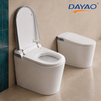 WC intelligent avec réservoir intégré, ouverture automatique du couvercle par radar, levage par capteur au pied, télécommande sans fil, siège chauffant, séchoir à air chaud