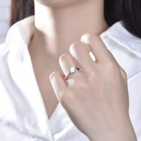 Bagues de fiançailles et de mariage de luxe en moissanite Kirin pour femmes, en argent sterling 925 plaqué rhodium, 2,3 g, bijoux de fête