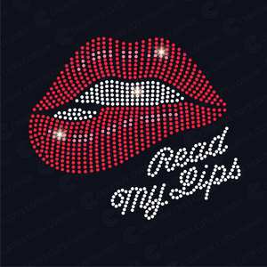 Hot Fix Iron-On Bling Crystal Rhinestone Transfer Hush Lip Plantillas y <span class=keywords><strong>Kiss</strong></span> Shut up Patch Material <span class=keywords><strong>de</strong></span> vidrio - Product Image 3