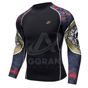 Rashguard rouge personnalisé pour homme, vêtements de sport, grande taille, gym, MMA, été, séchage rapide, respirant, manches longues, anti-UV - Product Image 2
