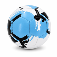 Ballon de football léger Aiju personnalisé avec logo en PVC, cousu à la machine, taille 5, cadeau promotionnel, entraînement sportif intérieur/extérieur