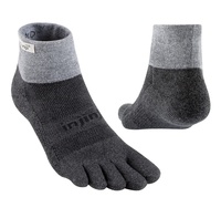 Meilleur gris Injinji Trail Mid Weight Mini-Crew CoolMax Branded Logo Toe Socks