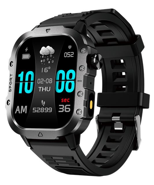 2025 New Arrival Men H12 Smartwatch BT Call IP67 Waterproof Outdoor Sports with Large Battery Sleep Tracker Answer Call Function