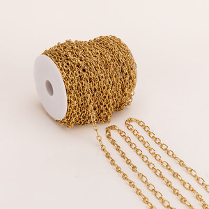 Vendite calde 7*12mm catena intrecciata in acciaio inossidabile placcato oro 18 carati per la fabbricazione di braccialetti collana - Product Image 4