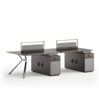 Estación de Trabajo Ergonómica Convertible en Forma de L con Pantalla de Privacidad Gruesa y Ecológica para Oficina Modular