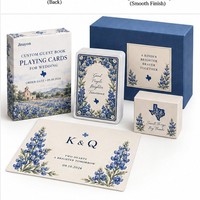 Cartes de jeu personnalisées Texas Blessing Bluebonnet pour livre d'or de mariage, Vœux des invités des États-Unis, 57 x 87 mm, papier couché 300 g/m²