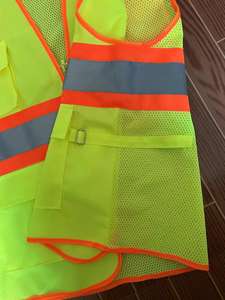 جديد المنتجات CE/ENISO 20471/<span class=keywords><strong>EN</strong></span> <span class=keywords><strong>471</strong></span>/ANSI عاكسة مهندس السلامة قابل للتعديل سلامة سترة قماش شبكي رياضي مرحبا فيس سترة - Product Image 4