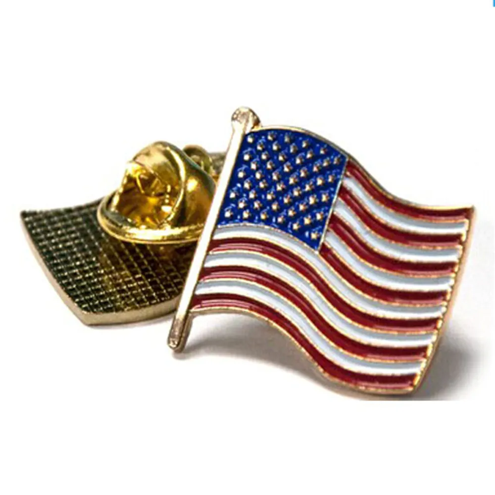 Fabricantes de alfileres de bandera americana, muestra personalizada gratuita, alfileres esmaltados de Metal para otros países, venta al por mayor
