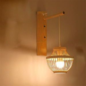 High Quality Eco-friendly <strong>Wicker</strong> Rattan <strong>Wall</strong> <strong>Lights</strong> for Restaurant Homestay Corridor Home Decor Creative Japanese Bamboo Lamp - Product Image 5