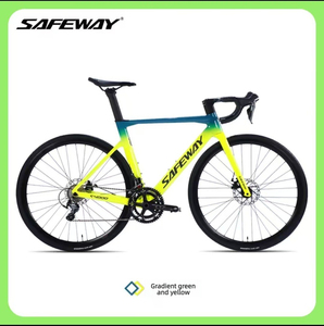 Vélo de route en fibre de carbone Saiwei pour adultes, guidon courbé, transmission 20 vitesses, freins à disque doubles 700C, capacité de charge élevée - Product Image 3