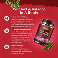 Complément de soutien articulaire et détoxifiant à base de plantes pour l'acide urique, marque privée, avec capsules d'extrait de cerise aigre