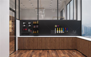 Hiện đại sang trọng kính hiển thị trường hợp kim loại đồ trang sức Showcase LED ánh sáng chất lượng cao bằng gỗ truy cập cho cửa hàng bán lẻ trung tâm mua sắm - Product Image 3