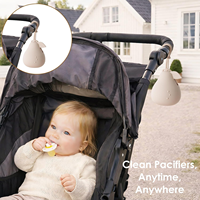 Vente en gros : Étui porte-sucette en silicone moulé par injection de qualité alimentaire, sans BPA, boîte de rangement, logo personnalisé, porte-clés multi-usage pour voiture