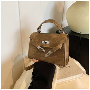 Sac à main Kelli carré horizontal avec fermoir à texture, style rétro, nouvelle mode, tendances urbaines, polyvalent, pour le marché international - Product Image 4