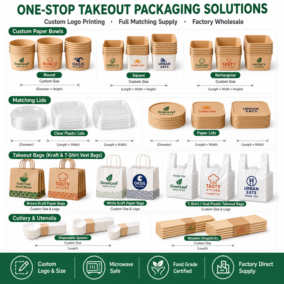 Eco-Friendly Disposable Kraft Paper Bowls Biodegradable Food Container ...