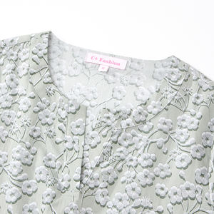 Logo de motif de couleur personnalisé 100% coton chemisiers pour femmes lâche à manches courtes - Product Image 6