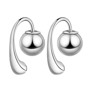 Pendientes de metal con cuentas en forma de lágrima de cobre blanco, diseño original y exclusivo, pendientes versátiles para mujer, gran éxito de ventas. - Product Image 1