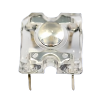 LED T1 3/4 Piranha de couleur rouge 625 nm, intégrée, Zener, lentille convexe transparente, 80 degrés, diode 5 mm, 18-22 lm, 500 mW, pour feux de freinage
