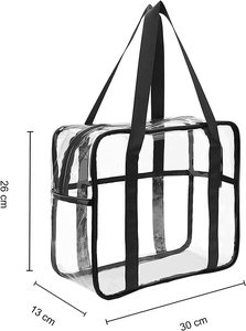 Sac à fermeture éclair en PVC étanche imprimé personnalisé sac de voyage en plastique transparent avec poignée et longue bandoulière - Product Image 5
