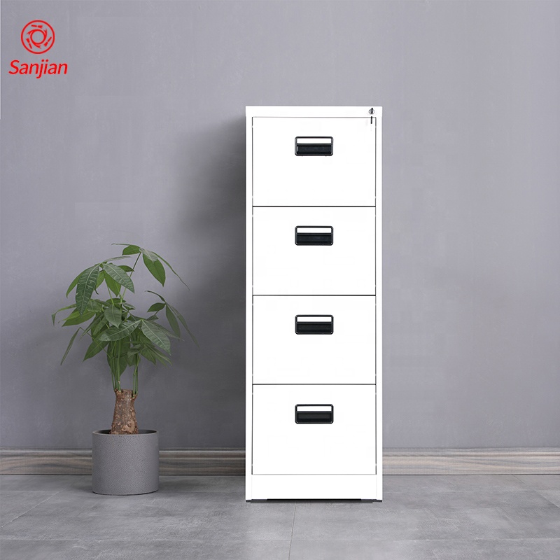 Sanjian Office furniture customized White vertical 4 drawer self assembly metal drawer file cabinet