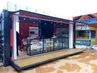 Maßgefertigter Vorgefertigter Container-Shop Tragbarer Einzelhandels-Kiosk Erweiterbarer Container-Laden für Outdoor-Verkaufsstände Villa-Nutzung Modern