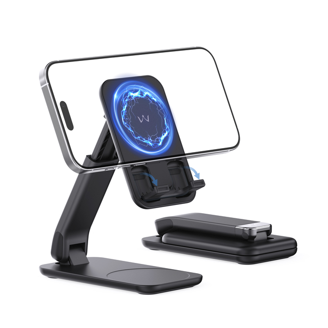 Customize Universal Foldable Mobile Phone Holders Abs Powerful Magnetic Stand for Office Desktop Tablet Phone Pad