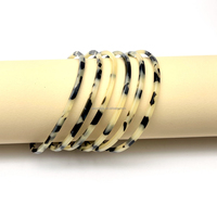 Balch blanc écaille de tortue Bracelet ensemble maigre forme ronde léger acétate matière plastique tortue bracelet bijoux