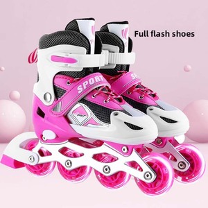 Venta Directa de Fábrica, <span class=keywords><strong>Patines</strong></span> de <span class=keywords><strong>Ruedas</strong></span> Ajustables con Luces para Niños, Deportes al Aire Libre, Tela de Malla de PU, <span class=keywords><strong>Ruedas</strong></span> de PVC de Una Sola Fila, para Niños - Product Image 2