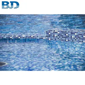 Микс Блюз квадратная стеклянная мозаичная плитка толщиной 4 мм для бассейна