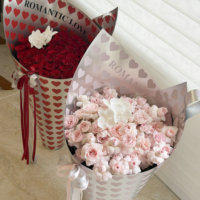Emballage romantique pour fleurs - Papier d'emballage argenté - Matériaux d'emballage pour fleurs de fleuriste