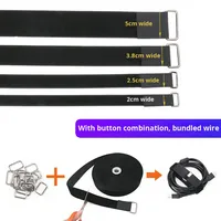 Attaches de câble réutilisables et écologiques réglables avec sangles auto-adhésives à crochet et boucle coupées à la longueur des boucles de gestion des fils