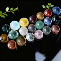 Support de sphère en pierre naturelle polie, base de boule de cristal de guérison, support de sphère pour décoration