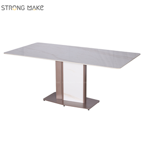 Mesa de Comedor de Mármol de Lujo Estilo Nórdico Vintage Wabi Sabi Blanca para Cocina, Isla de Cocina, Comedor Interior para el Hogar - Product Image 4