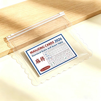 Pochette zippée transparente en PVC personnalisée pour cartes d'instructions de Mahjong, sac à fermeture éclair, porte-cartes transparent pour feuilles de règles de jeu