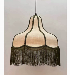 Lampe suspendue vintage classique en tissu à franges, style bohème, pour projets hôteliers - Product Image 3