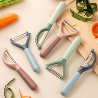 Pengupas Buah & Sayur Multifungsi Stainless Steel Rumah Tangga dengan Pisau Pemotong dan Pengiris untuk Melon dan Kentang