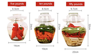 Pot de cornichon de fermentation en verre transparent scellé de grande capacité avec couvercle de bol pour le marinage Kimchi Japandi Design pour cuisine ou cadeau
