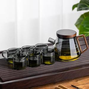 Ensemble de tasses à thé en verre borosilicate à double paroi avec poignée pour boissons chaudes, cadeau pour adultes, été 2017 - Product Image 4