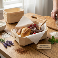 Conteneur alimentaire en bois de peuplier naturel, plaque de cuisson en bois biodégradable pour pâtisserie, gâteaux et pain
