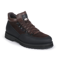 Bottes hautes pour hommes en cuir véritable, bottes de randonnée d'hiver, lacets avec système de serrage D-Ring, semelle à crampons antidérapante, chaussures d'extérieur