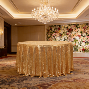 <strong>Black</strong> Sequin 120" Round <strong>Tablecloth</strong> - Product Image 2