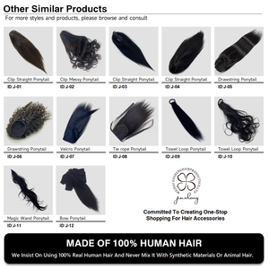 Chất Lượng Cao Lượn Sóng Thẳng Claw Clip Tóc Đuôi Ngựa Mở Rộng <span class=keywords><strong>Remy</strong></span> Tóc Lớp Trung Quốc Kiểu Tóc Tóc Giả Cho Phụ Nữ - Product Image 6