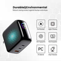 Chargeur Rapide Gan PD USB Type-C 140W 100W 20W 18W pour Ordinateur Portable, Téléphone et Tablette, Adaptateur 100W 140W avec Écran pour iPhone, MacBook, iPad