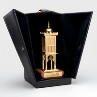 Modèle de tour d'horloge emblématique du Moyen-Orient personnalisé, plaqué or, en métal, architecture islamique, trophée commémoratif