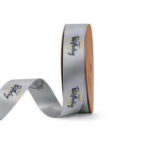 Factory Large Stocked Custom Eco-Friendly 19mm Wide Single Face Striped Printed Polyester Satin <b>Ribbon</b> Roll - Product Image 1