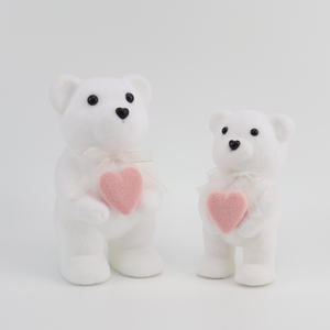 Urso de Pelúcia Branco MEICHAUNGHUI Segurando Coração Rosa Ornamento de Mesa Presente Personalizado para o Dia dos Namorados - Product Image 2