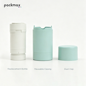Refillable PP Twist-Up Deodorant <b>Stick</b> 50g-Round Solid <b>Perfume</b> Packaging, Empty Cosmetic Container - Product Image 4