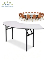 Table de banquet pliable modulaire en forme d'éventail et ronde avec pieds en métal pour mariages et événements